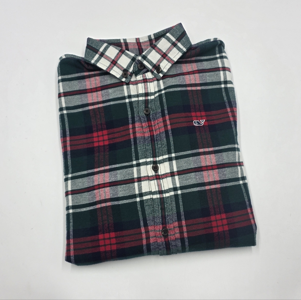 Vineyard Vines boys' plaid flannel shirt size L